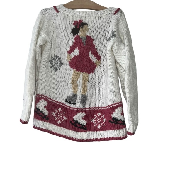 Handmade figure skating knit cardigan sweater girls sz 7-8 - Picture 1 of 3